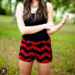 Judith march red and black chevron shorts size medium